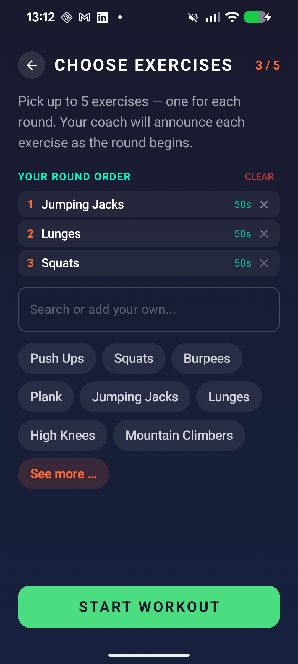 Exercise selection
